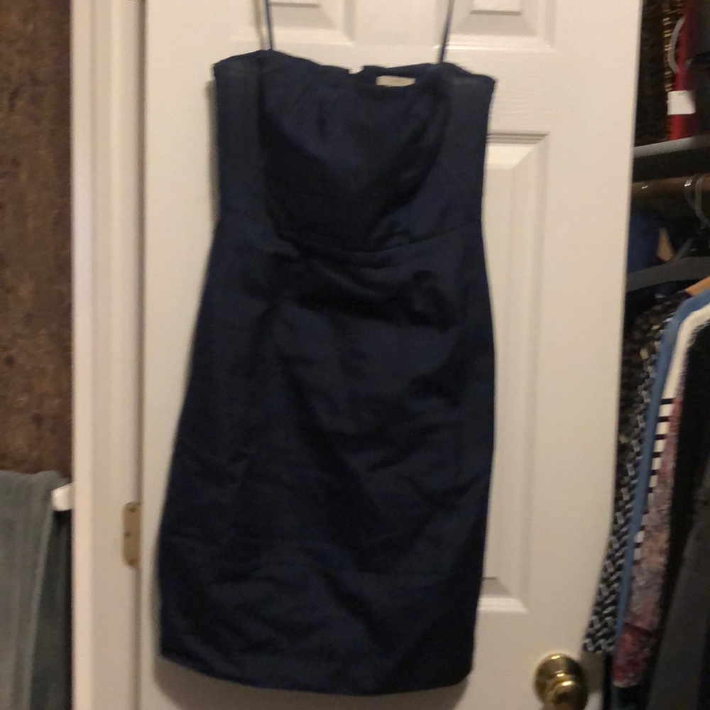 Strapless navy dress by J Crew